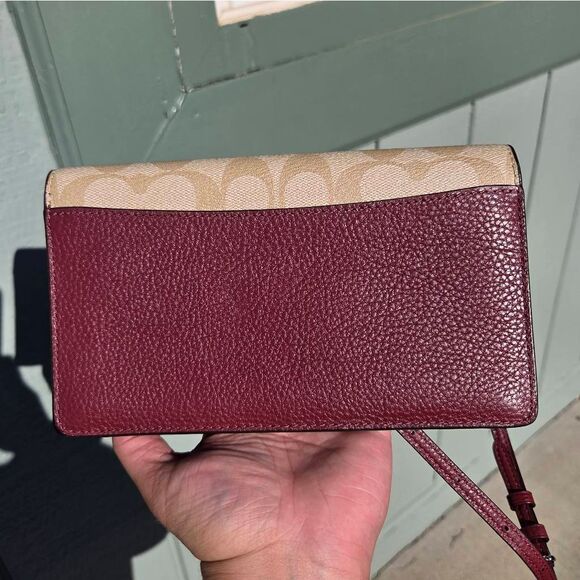 Coach x Guang Yu Signature Rexy Canvas and Leather Anna Crossbody Bag. Beige/Red - Picture 4 of 10